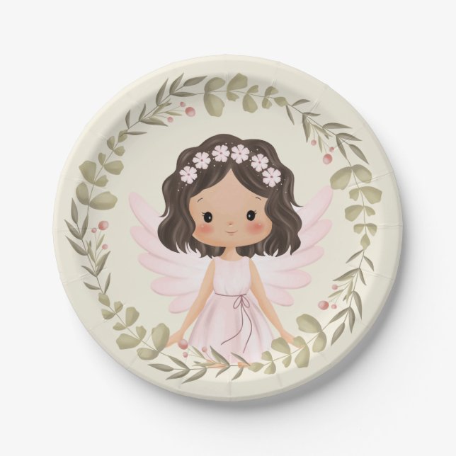 Plato De Papel Primera Placa de hadas (Anverso)