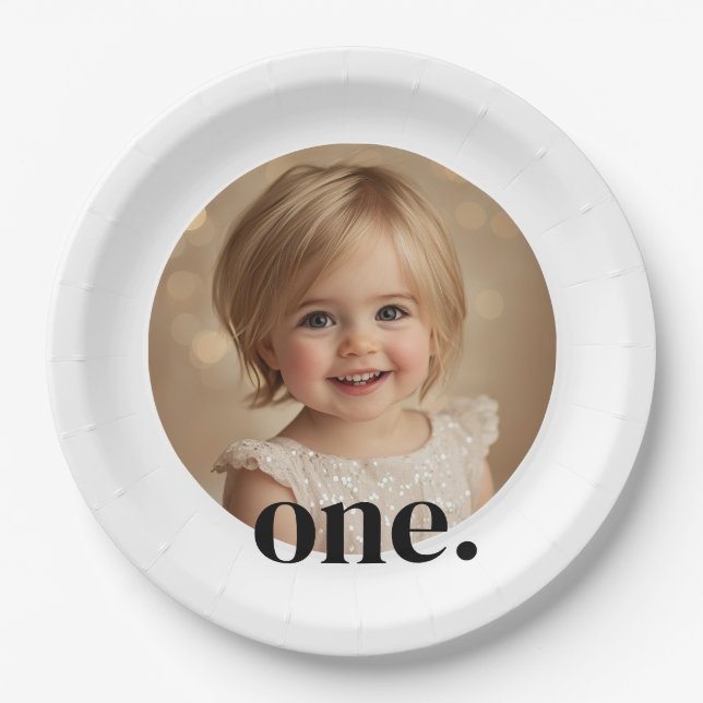 Plato De Papel Primera placa de papel fotográfico de cumpleaños e (Anverso)