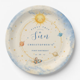 Plato De Papel Primera vuelta alrededor del Sol Cumpleaños número