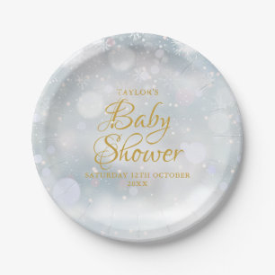 Plato De Papel Primeras escarcha Invierno Baby Shower / Sprinkle