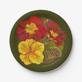 Plato De Papel Primrose Yellow green fine arts