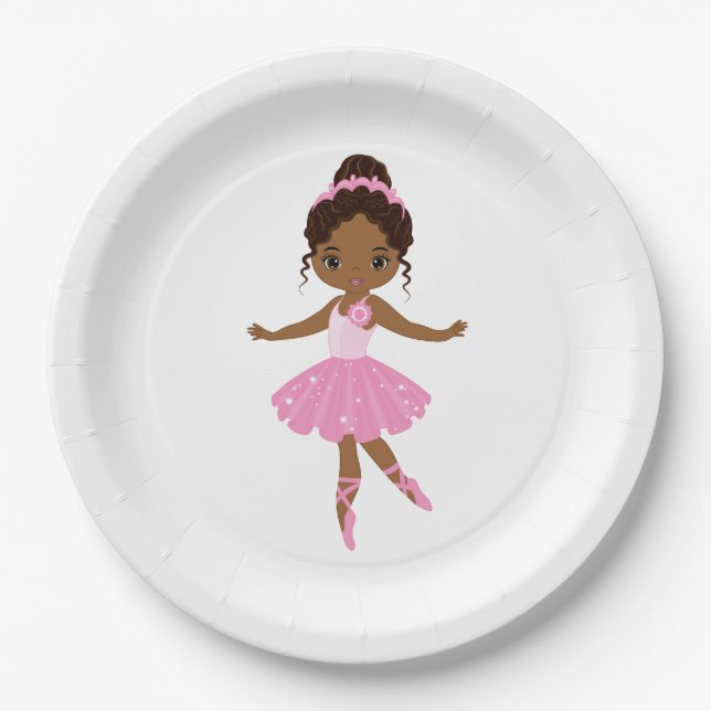 Plato De Papel Princesa Ballerina Fiestas (Anverso)