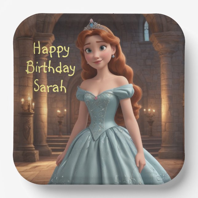 Plato De Papel Princesa de bonito (Anverso)