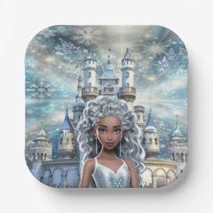 Plato De Papel Princesa de Hielo