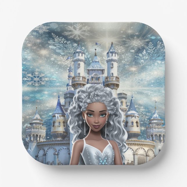 Plato De Papel Princesa de Hielo (Anverso)