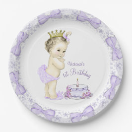 Plato De Papel Princesa de Lavanda Púrpura Fiesta de Cumpleaños