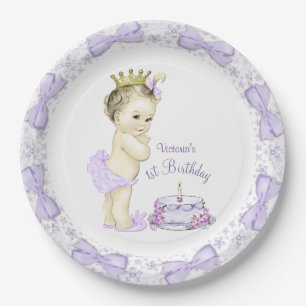 Plato De Papel Princesa de Lavanda Púrpura Fiesta de Cumpleaños