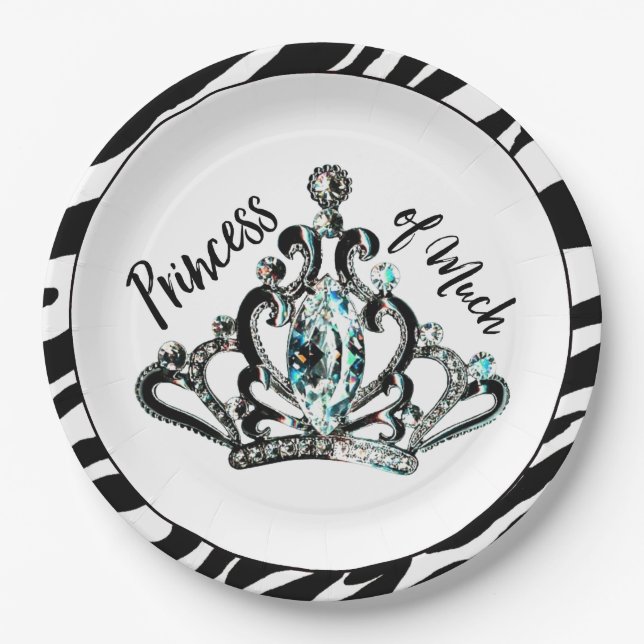 Plato De Papel "Princesa de mucho" placas Fiestas (Anverso)