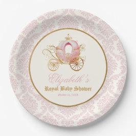 Plato De Papel Princesa de transporte rosa Baby Shower de cuento 