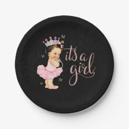 Plato De Papel Princesa Es una placa Baby Shower Chica