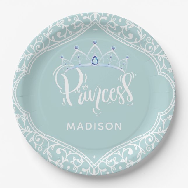 Plato De Papel Princesa Fiesta Real Personalizada (Anverso)