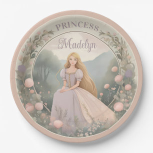 Plato De Papel Princesa Rapunzel encantada