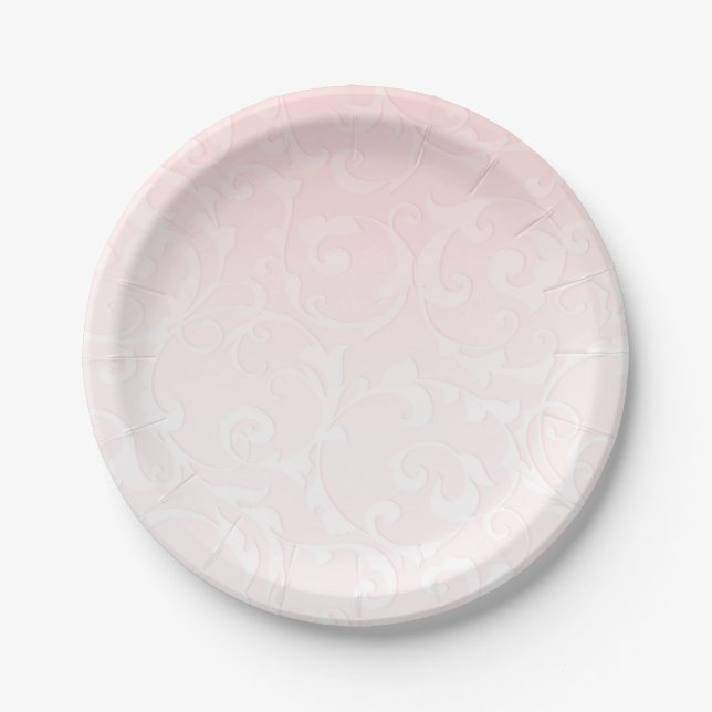Plato De Papel Princesa Rosa Damaskino Libro de Cuentos Elegante  (Anverso)