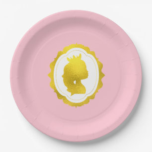 Plato De Papel Princesa rosada Cameo Birthday