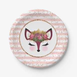 Plato De Papel Princesa Rubor y Gold Fox