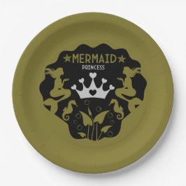 Plato De Papel Princesa Sirena Niña