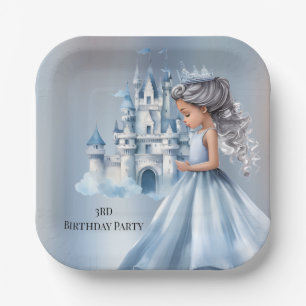 Plato De Papel Princesa y Castillo cumplen 3 años