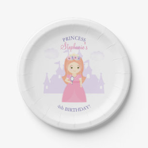 Plato De Papel Princesa y su espejo mágico