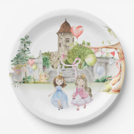 Plato De Papel Princesas, caballeros y dragones Cumpleaños de la 