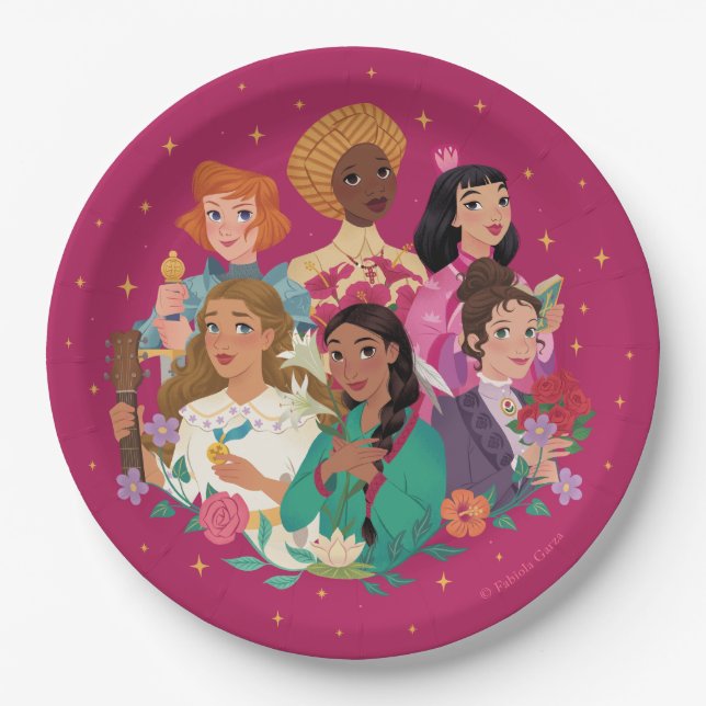 Plato De Papel Princesas de placas Fiestas Heaven™ (grandes) (Anverso)