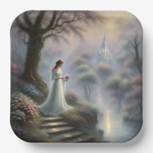 Plato De Papel Princess In Castle Garden