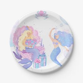 Plato De Papel Princess & Mermaid Birthday Invitation Card