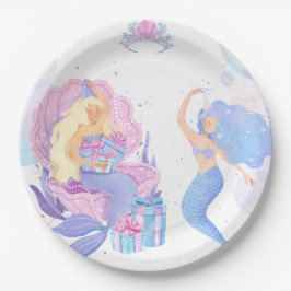 Plato De Papel Princess & Mermaid Birthday Invitation Card