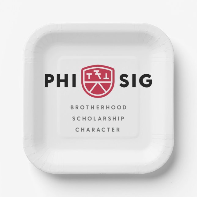 Plato De Papel Principios de Phi Sigma Kappa (Anverso)