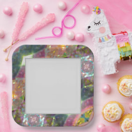 Plato De Papel Prisma De Colores