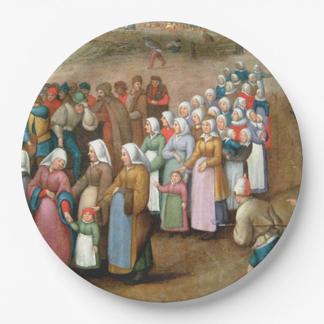 Plato De Papel Procesión de boda tradicional (Arte antiguo) (Anverso)