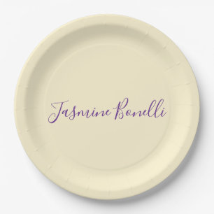 Plato De Papel Profesional Minimalista Moderno Color Beige Pastel