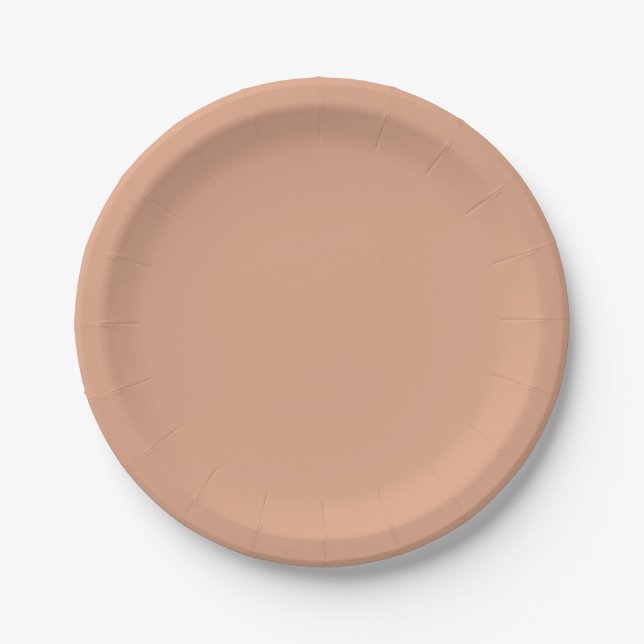 Plato De Papel Profesional Moderno Simple Llano Color Tumbleweed (Anverso)