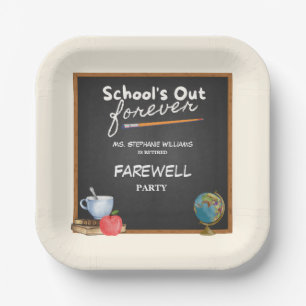 Plato De Papel Profesor retirado Chalkboard Fiesta de despedida