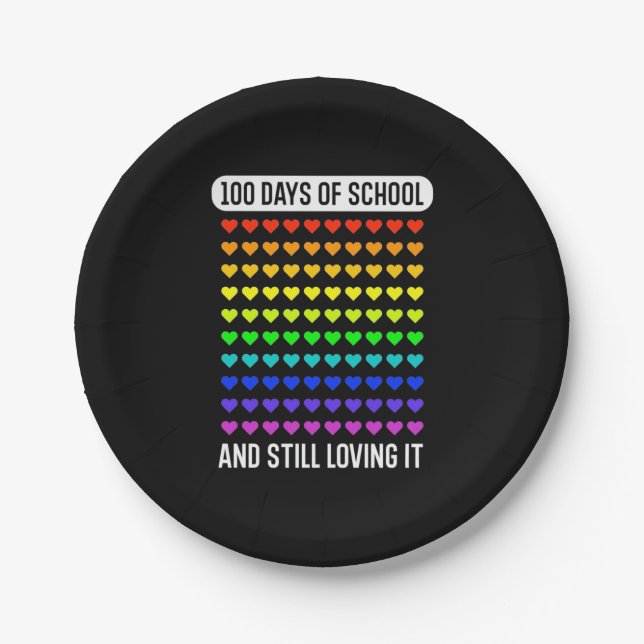 Plato De Papel Profesora 100 Días De Escuela (Anverso)