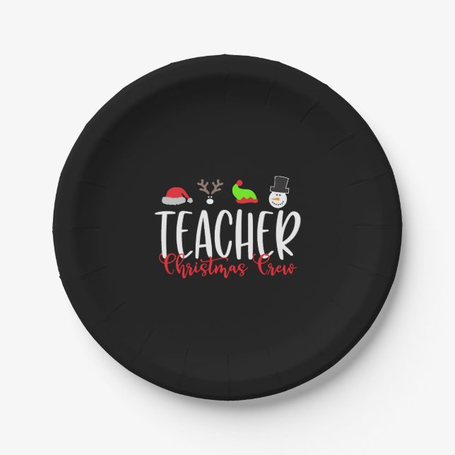 Plato De Papel Profesora de navidades, equipo de navidades (Anverso)