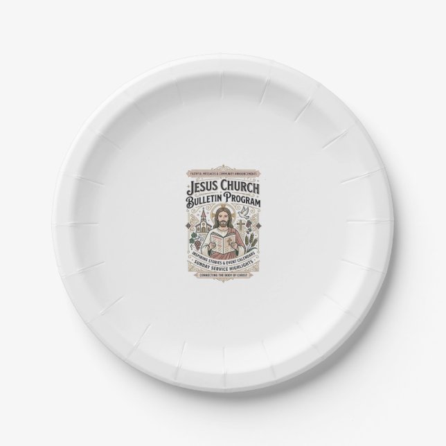 Plato De Papel Programa de Boletín de la Iglesia de Jesús Boletín (Anverso)
