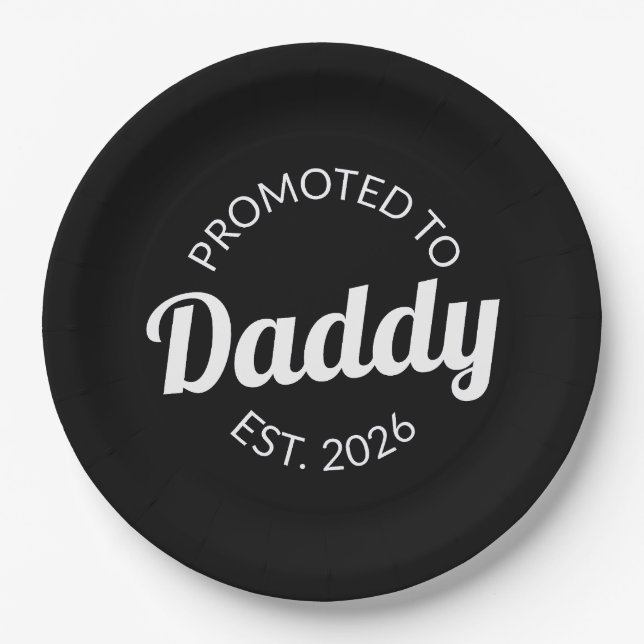Plato De Papel Promovido A Daddy Est. I 2026 (Anverso)