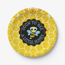 Plato De Papel PRONTO BEE Baby Shower Bumble Paper Placas