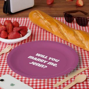 Plato De Papel Propuesta boda - ¿Te Casarás Conmigo?