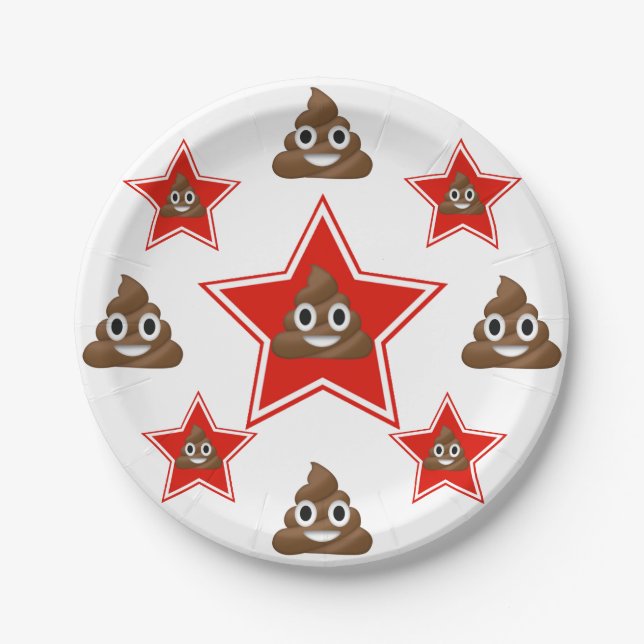 Plato De Papel Protagonice una emoji Poo (Anverso)