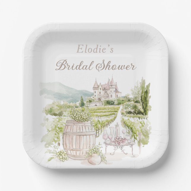 Plato De Papel Provenza Elegante Chateau (Anverso)