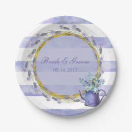 Plato De Papel Provenza Lavender Boda de flores moradas