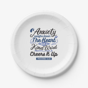 Plato De Papel Proverbios 12:25 Versículo Bíblico – Arte de Palab