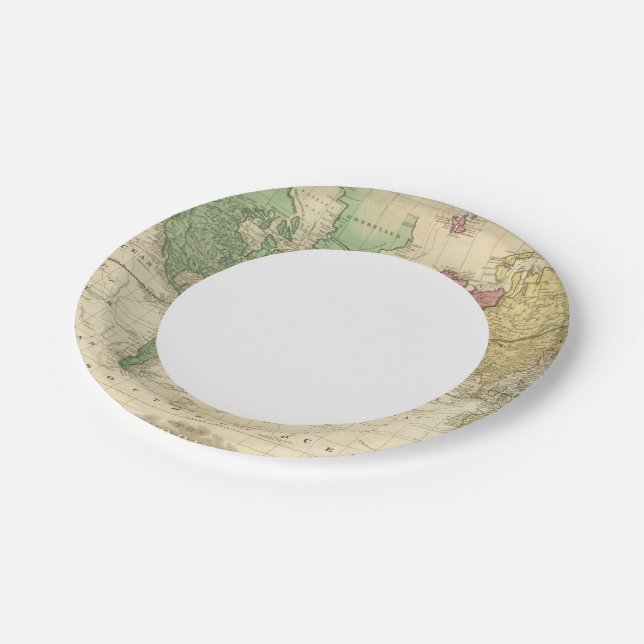 Plato De Papel Proyección mundial sobre los comerciantes 2 (Angular)