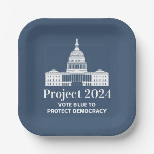 Plato De Papel Proyecto 2024 Votación por la democracia