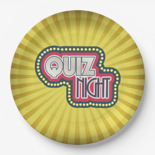 Plato De Papel Prueba de trivialidad nocturna Fiesta de arrebato 