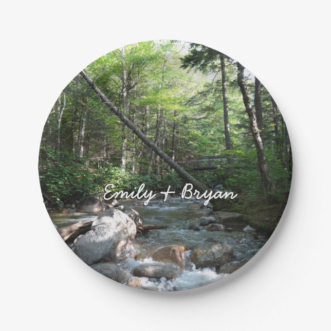 Plato De Papel Puente del río Pemigewasset en Nuevo Hampshire (Anverso)