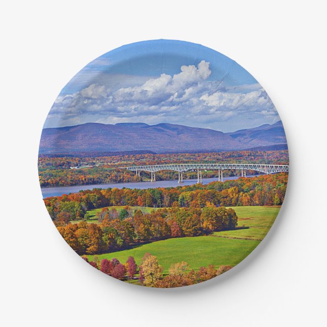 Plato De Papel Puente Rhinecliff en otoño (Anverso)