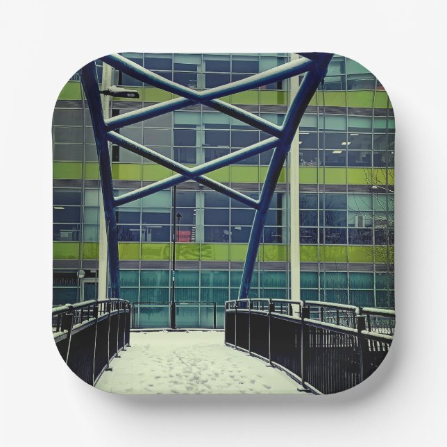 Plato De Papel Puente verde (Anverso)
