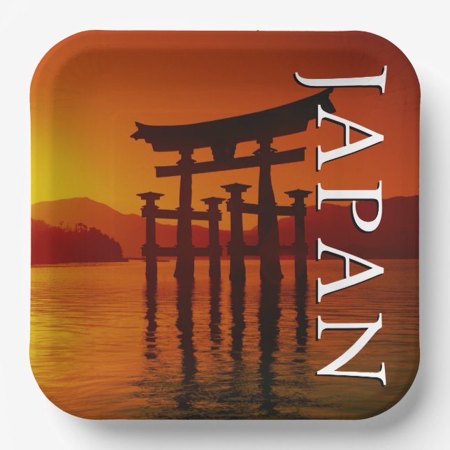 Plato De Papel Puerta O-Torii, santuario de Itsukushima | Miyajim (Anverso)